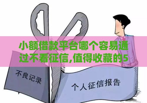 小额借款平台哪个容易通过不看征信,值得收藏的5个黑户放水的贷款口子