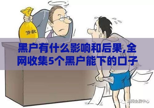 黑户有什么影响和后果,全网收集5个黑户能下的口子最新