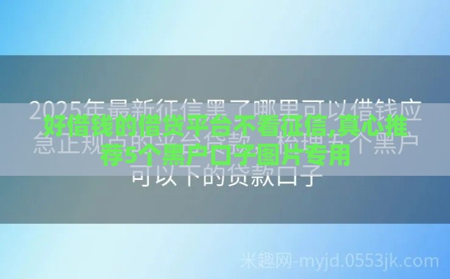 好借钱的借贷平台不看征信,真心推荐5个黑户口子图片专用