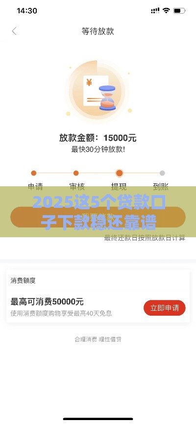 2025这5个贷款口子下款稳还靠谱