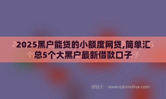 2025黑户能贷的小额度网贷,简单汇总5个大黑户最新借款口子