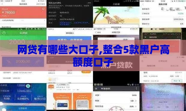 网贷有哪些大口子,整合5款黑户高额度口子 网贷有哪些大口子,整合5款黑户高额度口子
