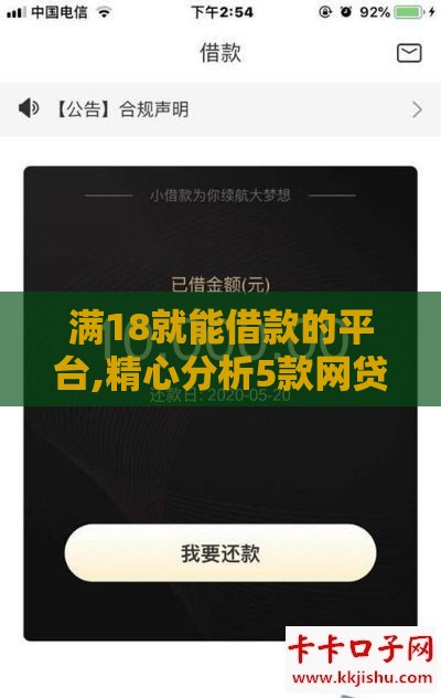 满18就能借款的平台,精心分析5款网贷黑户下款口子