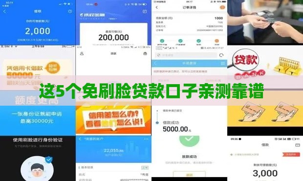 这5个免刷脸贷款口子亲测靠谱