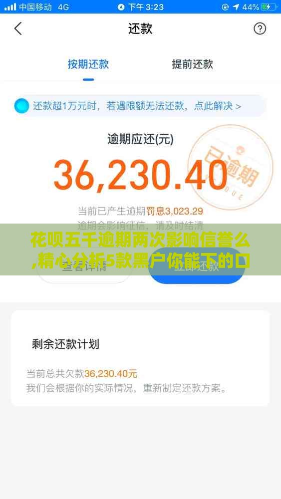 花呗五千逾期两次影响信誉么,精心分析5款黑户你能下的口子