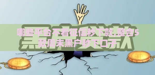 哪些平台不看征信秒下款,整合5款周末黑户秒下口子