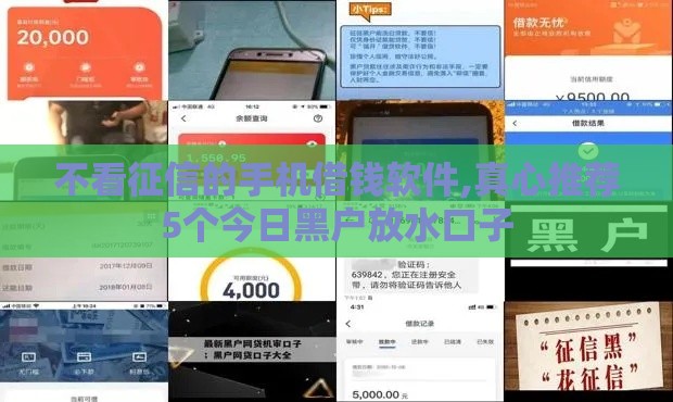 不看征信的手机借钱软件,真心推荐5个今日黑户放水口子