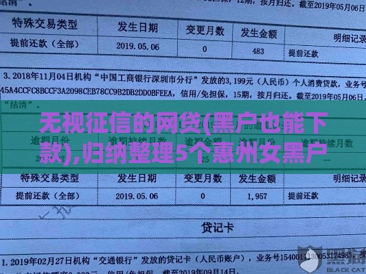 无视征信的网贷(黑户也能下款),归纳整理5个惠州女黑户贷款口子