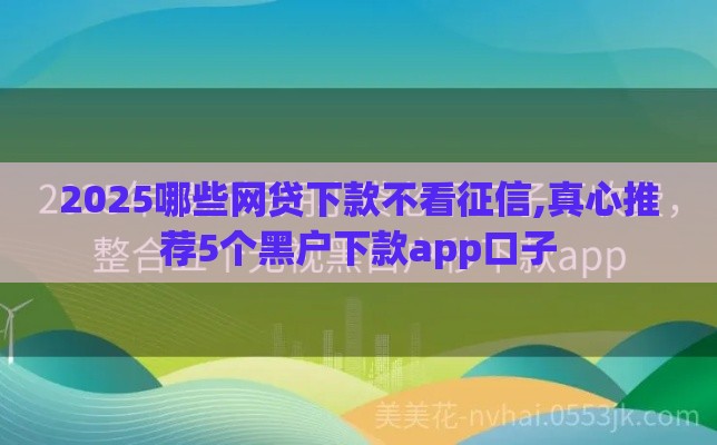2025哪些网贷下款不看征信,真心推荐5个黑户下款app口子