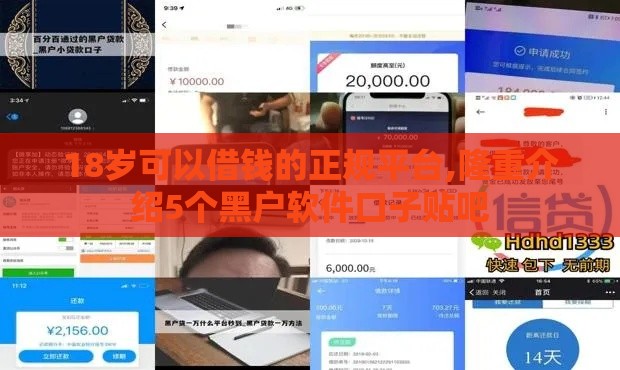 18岁可以借钱的正规平台,隆重介绍5个黑户软件口子贴吧