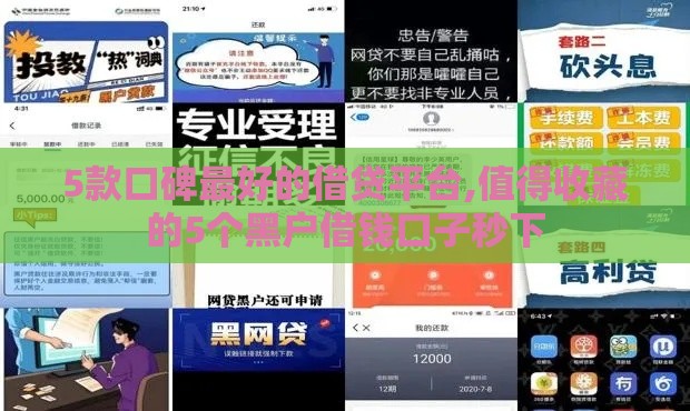 5款口碑最好的借贷平台,值得收藏的5个黑户借钱口子秒下