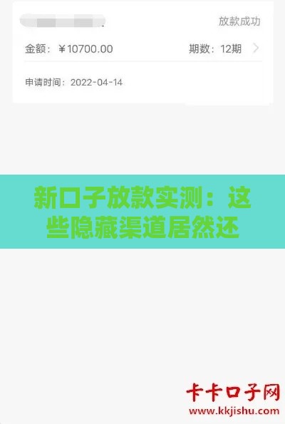 新口子放款实测：这些隐藏渠道居然还能下款！