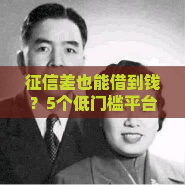 征信差也能借到钱？5个低门槛平台实测，这些诀窍要记牢！