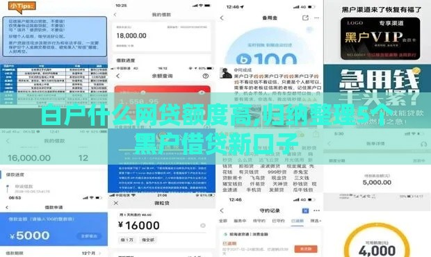 白户什么网贷额度高,归纳整理5个黑户借贷新口子 白户什么网贷额度高,归纳整理5个黑户借贷新口子