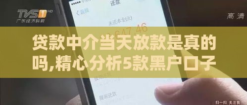 贷款中介当天放款是真的吗,精心分析5款黑户口子那个容易