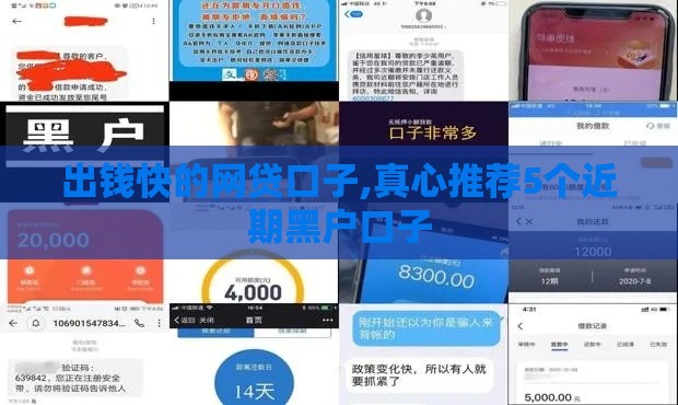 出钱快的网贷口子,真心推荐5个近期黑户口子