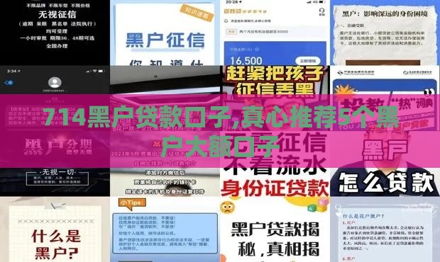 714黑户贷款口子,真心推荐5个黑户大额口子