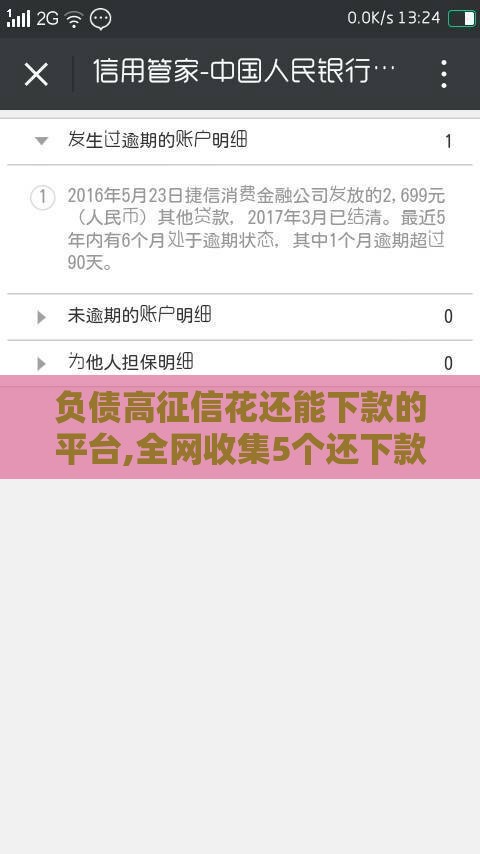 负债高征信花还能下款的平台,全网收集5个还下款的黑户口子