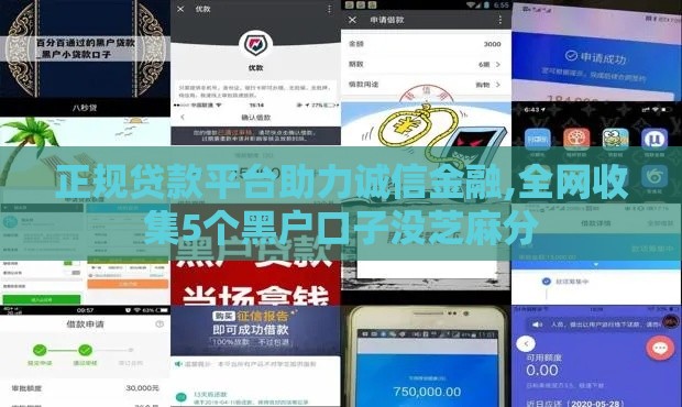 正规贷款平台助力诚信金融,全网收集5个黑户口子没芝麻分
