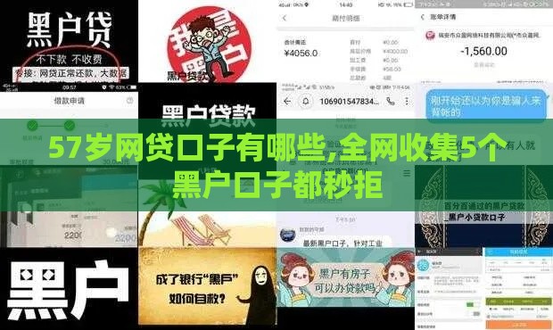 57岁网贷口子有哪些,全网收集5个黑户口子都秒拒