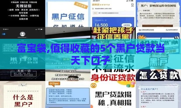 富宝袋,值得收藏的5个黑户贷款当天下口子 富宝袋,值得收藏的5个黑户贷款当天下口子