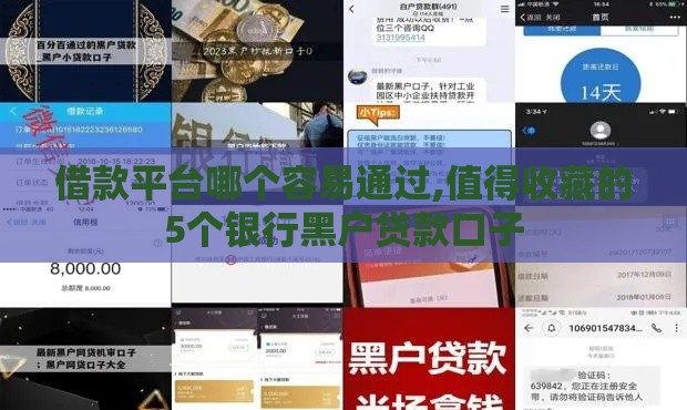 借款平台哪个容易通过,值得收藏的5个银行黑户贷款口子