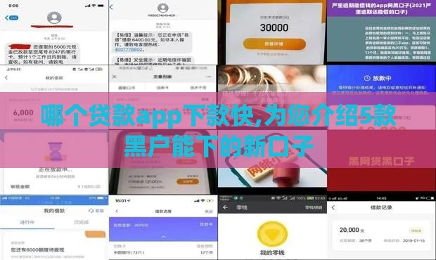 哪个贷款app下款快,为您介绍5款黑户能下的新口子