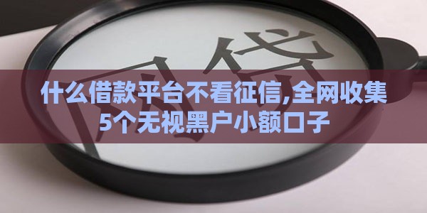 什么借款平台不看征信,全网收集5个无视黑户小额口子 什么借款平台不看征信,全网收集5个无视黑户小额口子