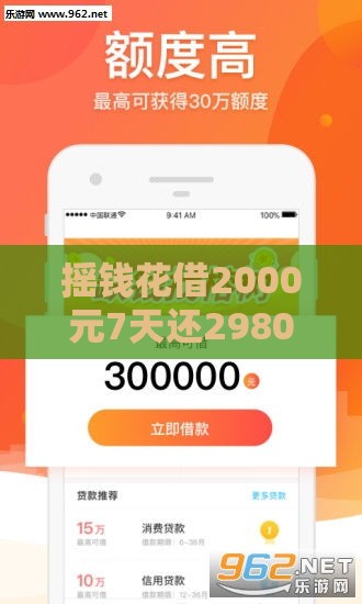 摇钱花借2000元7天还2980元,整合5款网贷黑户秒过新口子