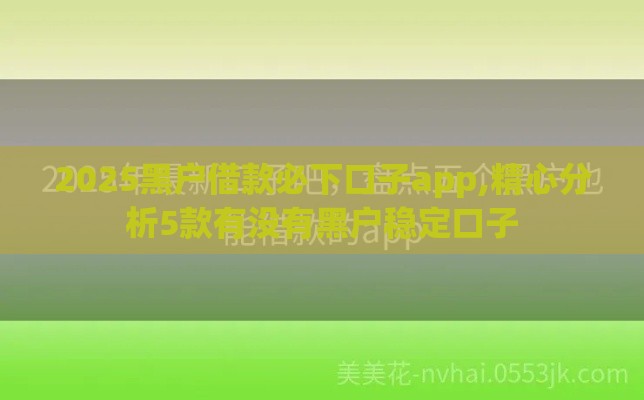 2025黑户借款必下口子app,精心分析5款有没有黑户稳定口子