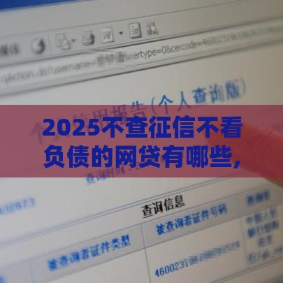 2025不查征信不看负债的网贷有哪些,精心分析5款黑户真实能贷的口子