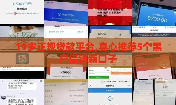 19岁正规贷款平台,真心推荐5个黑户借钱新口子