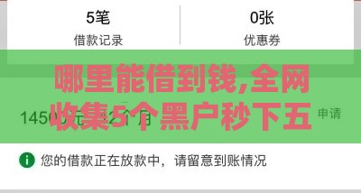 哪里能借到钱,全网收集5个黑户秒下五万的口子