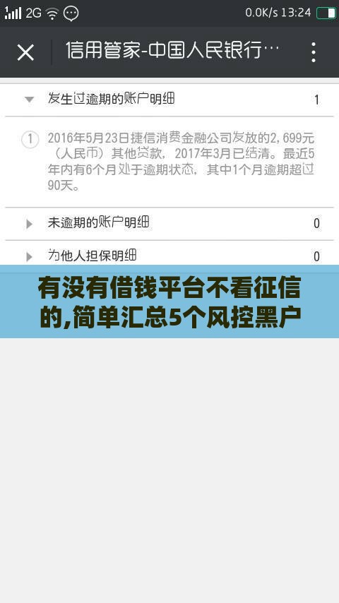 有没有借钱平台不看征信的,简单汇总5个风控黑户下款口子