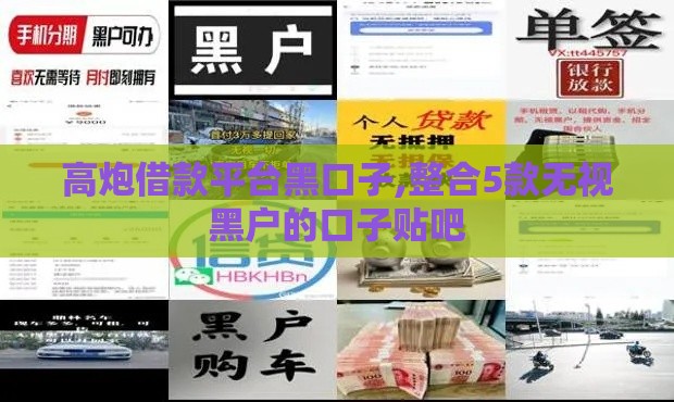 高炮借款平台黑口子,整合5款无视黑户的口子贴吧