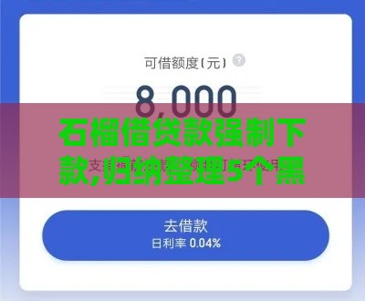 石榴借贷款强制下款,归纳整理5个黑户不拒的口子