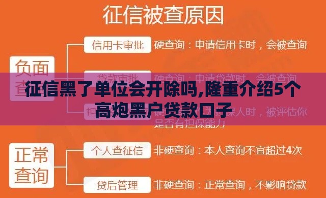 征信黑了单位会开除吗,隆重介绍5个高炮黑户贷款口子