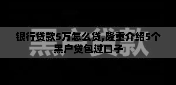银行贷款5万怎么贷,隆重介绍5个黑户贷包过口子