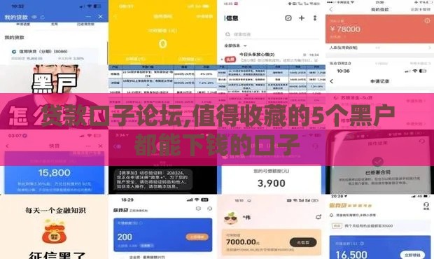 贷款口子论坛,值得收藏的5个黑户都能下钱的口子