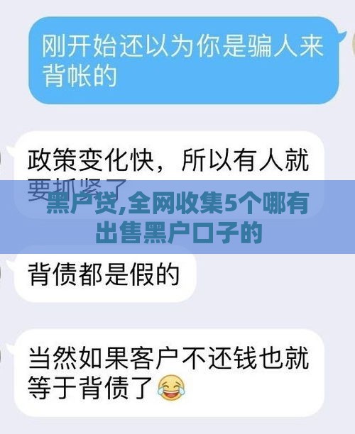 黑户贷,全网收集5个哪有出售黑户口子的