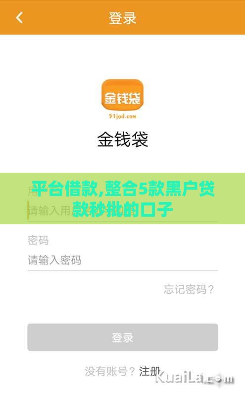 平台借款,整合5款黑户贷款秒批的口子