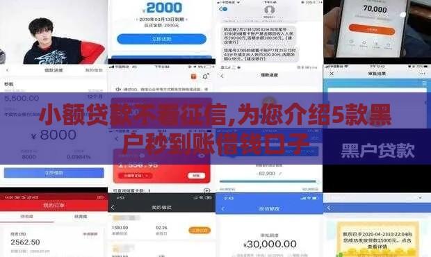 小额贷款不看征信,为您介绍5款黑户秒到账借钱口子