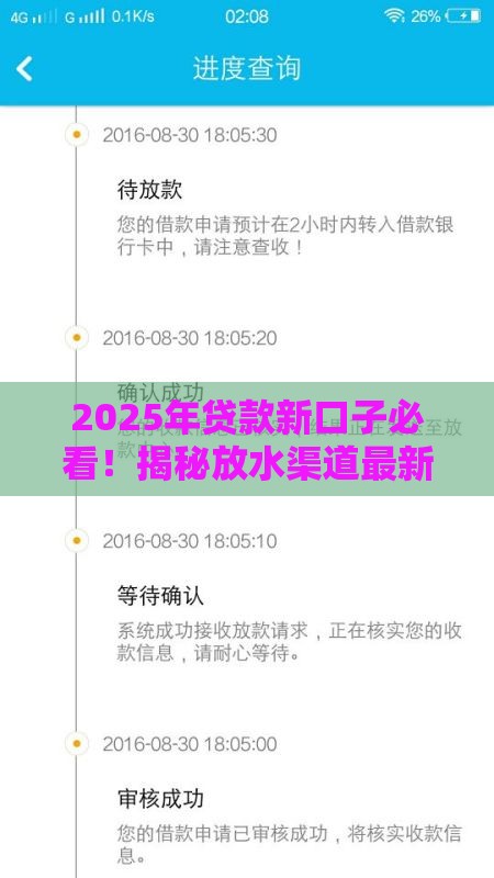 2025年贷款新口子必看！揭秘放水渠道最新攻略