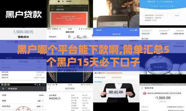 黑户哪个平台能下款啊,简单汇总5个黑户15天必下口子
