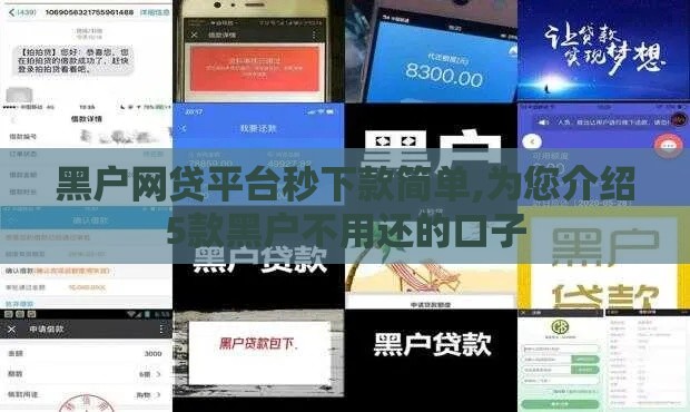 黑户网贷平台秒下款简单,为您介绍5款黑户不用还的口子