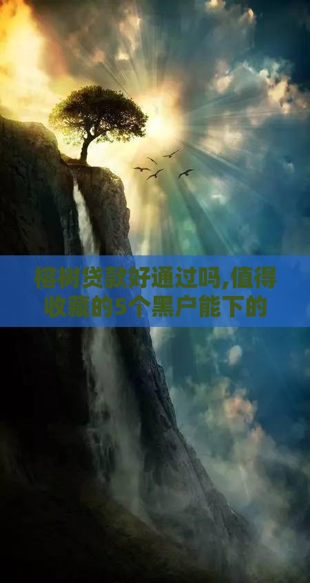 榕树贷款好通过吗,值得收藏的5个黑户能下的口子分期