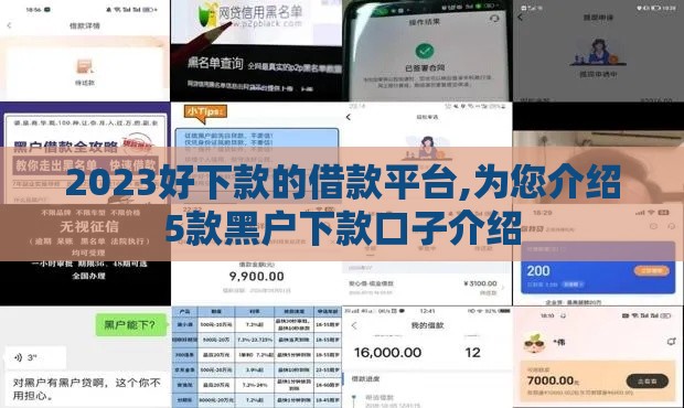 2023好下款的借款平台,为您介绍5款黑户下款口子介绍
