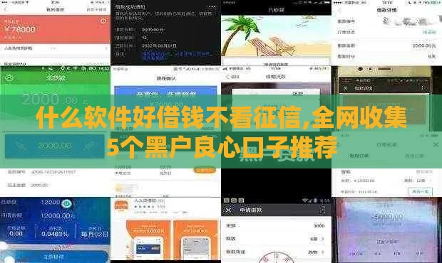 什么软件好借钱不看征信,全网收集5个黑户良心口子推荐