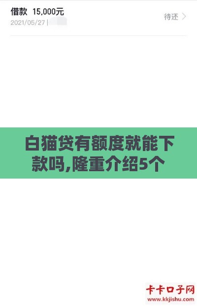 白猫贷有额度就能下款吗,隆重介绍5个黑户口子系列大全