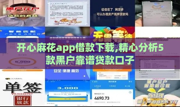 开心麻花app借款下载,精心分析5款黑户靠谱贷款口子